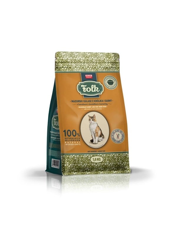 Folk Masurian-style rabbit and roe deer stew with beets and cranberries - dry cat food - 1.6kg