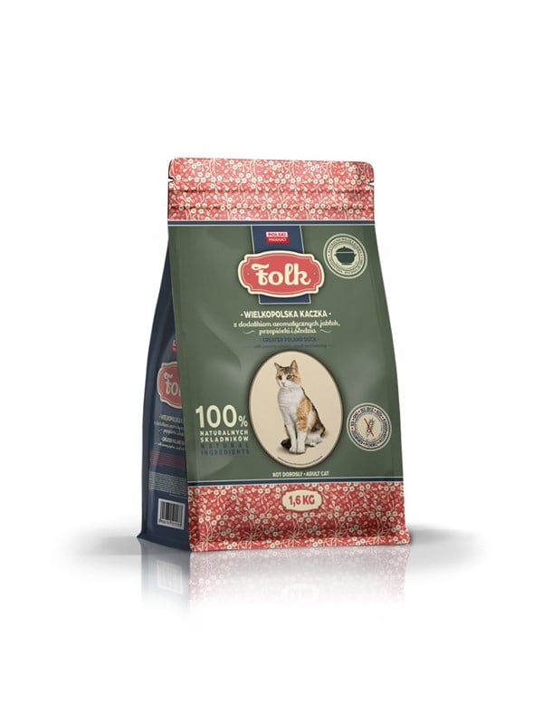 Folk Greater Poland duck with apples quail and herring - dry cat food - 1.6kg
