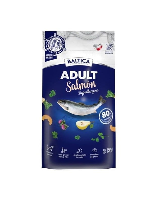 BALTICA Excellent Hypoallergenic Adult Medium breeds Salmon - dry dog food - 3kg