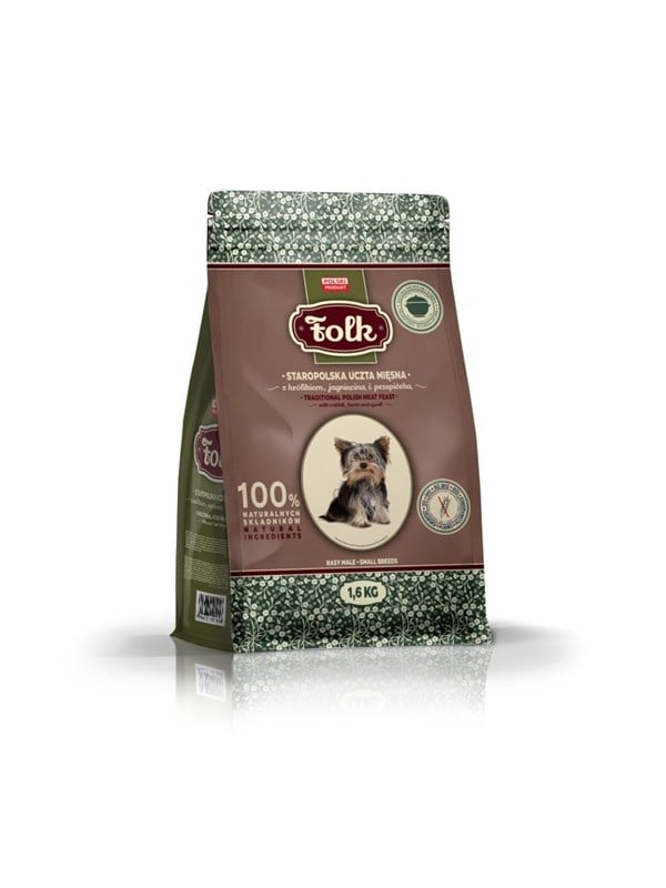 Folk Small breeds Traditional polish meat feast with rabbit lamb and quail - dry dog food - 1.6kg