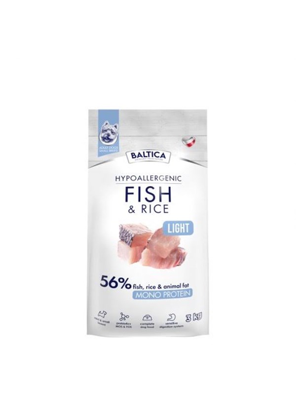 BALTICA Nutraceutic Hypoallergenic Light S Fish with rice - dry dog food - 3kg