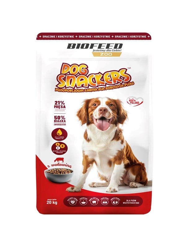 Biofeed Dog Snackers Adult medium & large Beef - dry dog food - 20kg
