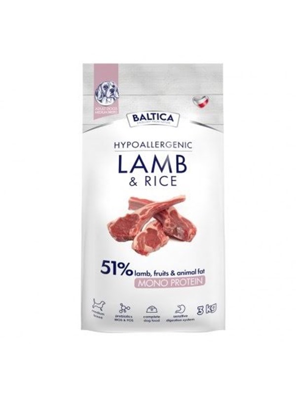 BALTICA Nutraceutic Hypoallergenic M Lamb with rice - dry dog food - 3kg