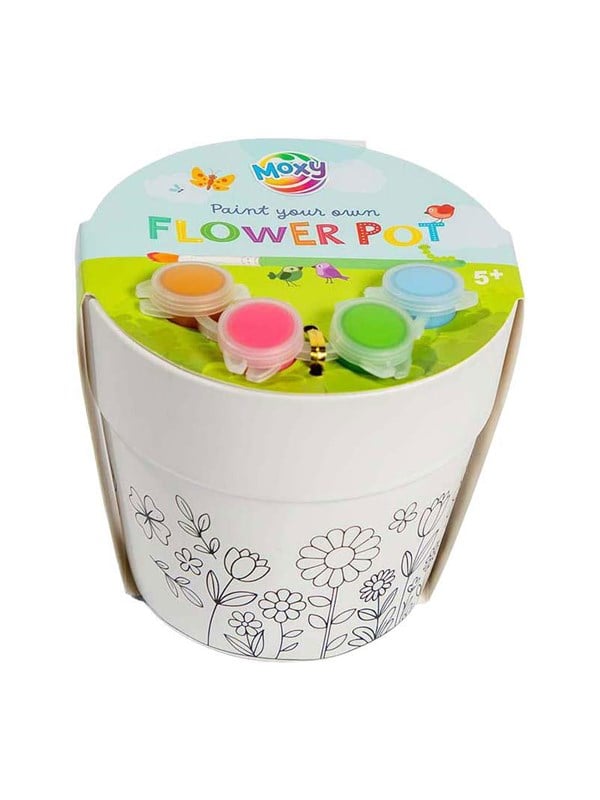 Creative Craft Group Paint-Your-Own Flowerpot - incl. 4 Paint Colors & 1 Brush