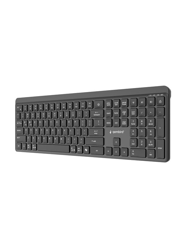 Gembird - keyboard - dual-mode pro-business slim full size - QWERTY - US - black Input Device - Tastatur - Amerikansk engelsk - Sort