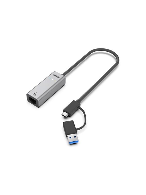 Unitek - network adapter - USB-C / USB-A - 2.5 Gigabit Ethernet