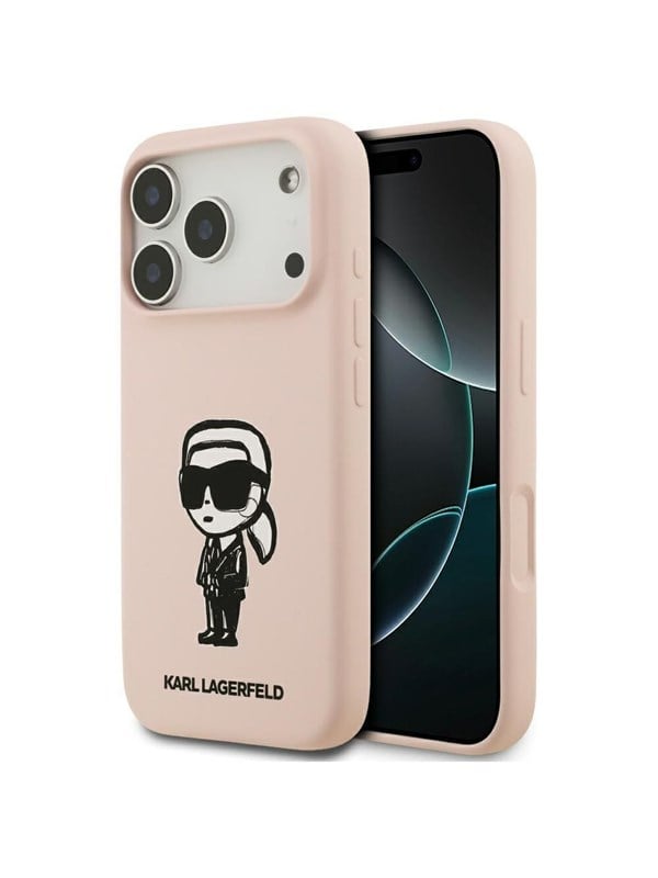 Karl Lagerfeld Silicone Karl Sketch & Logo MagSafe Case for iPhone 17 Pro Max - Pink