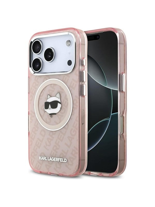 Karl Lagerfeld IML Choupette Head Logo MagSafe Case for iPhone 17 Pro Max - Pink