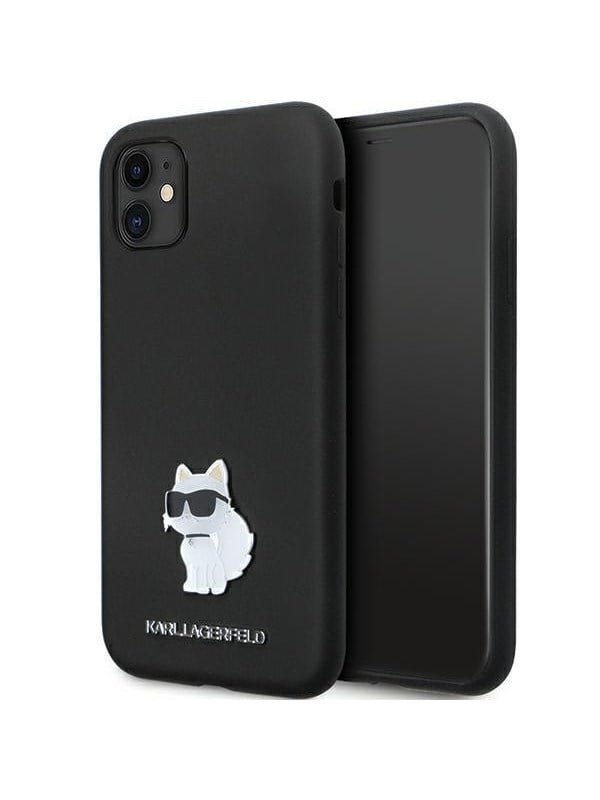 Karl Lagerfeld KLHCN61SMHCNPK case for iPhone 11 / Xr - black Silicone C Metal Pin
