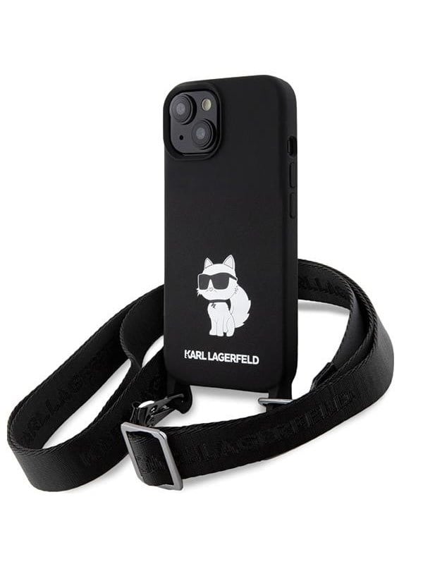 Karl Lagerfeld KLHCP15SSCBSCNK iPhone 15 6.1" hardcase black/black Crossbody Silicone Choupette