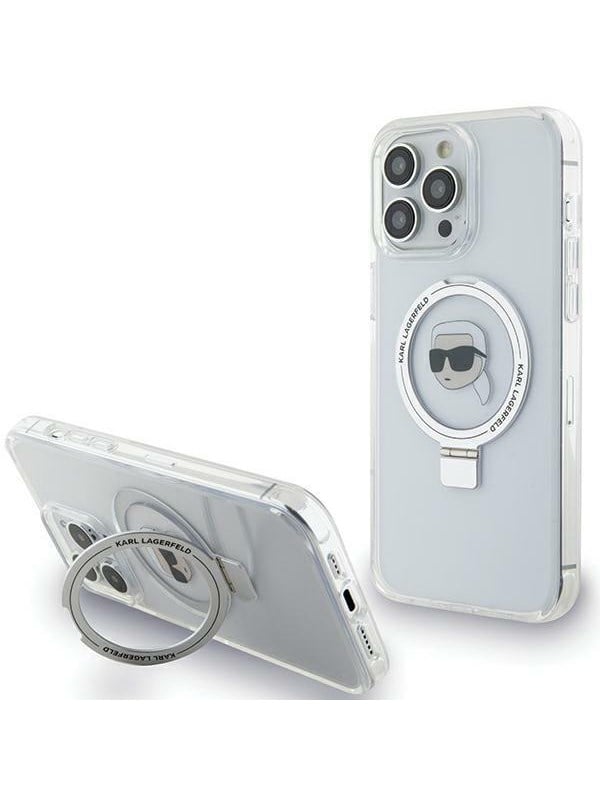 Karl Lagerfeld KLHMP15XHMRSKHH iPhone 15 Pro Max 6.7" white/white hardcase Ring Stand Karl Head MagSafe