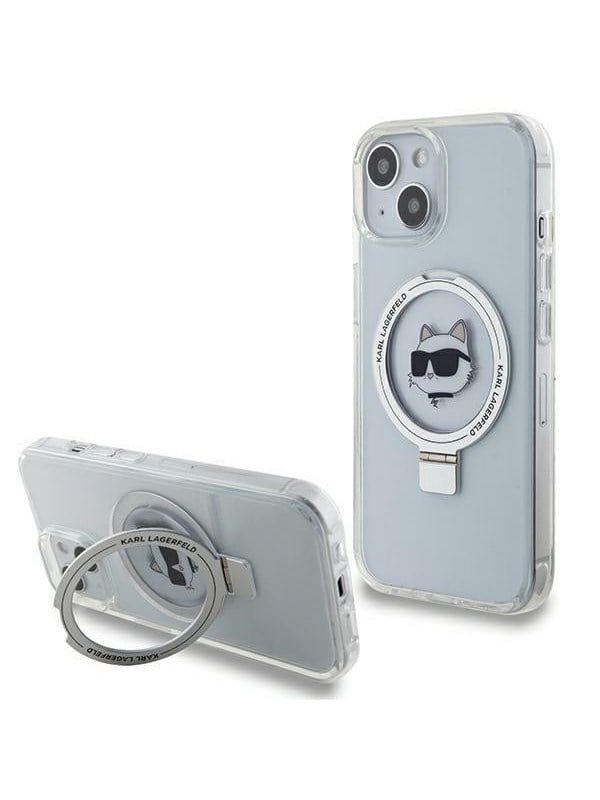 Karl Lagerfeld KLHMP15MHMRSCHH iPhone 15 Plus 6.7" white/white hardcase Ring Stand Choupette Head MagSafe