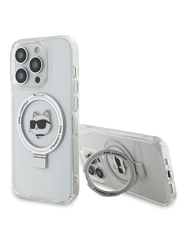 Karl Lagerfeld KLHMP15XHMRSCHH iPhone 15 Pro Max 6.7" white/white hardcase Ring Stand Choupette Head MagSafe