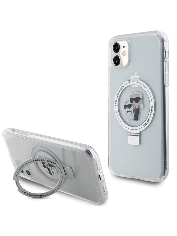 Karl Lagerfeld KLHMN61HMRSKCH iPhone 11 / Xr 6.1" white/white hardcase Ring Stand Karl&Choupette MagSafe