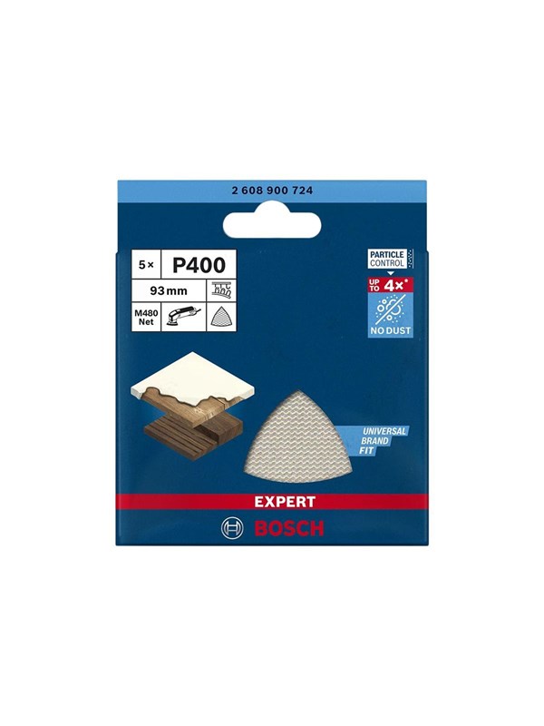 Bosch Expert M480 Net - Sandpapirsark - 5 stykker - delta - kornstørrelse: P400 - 93 mm
