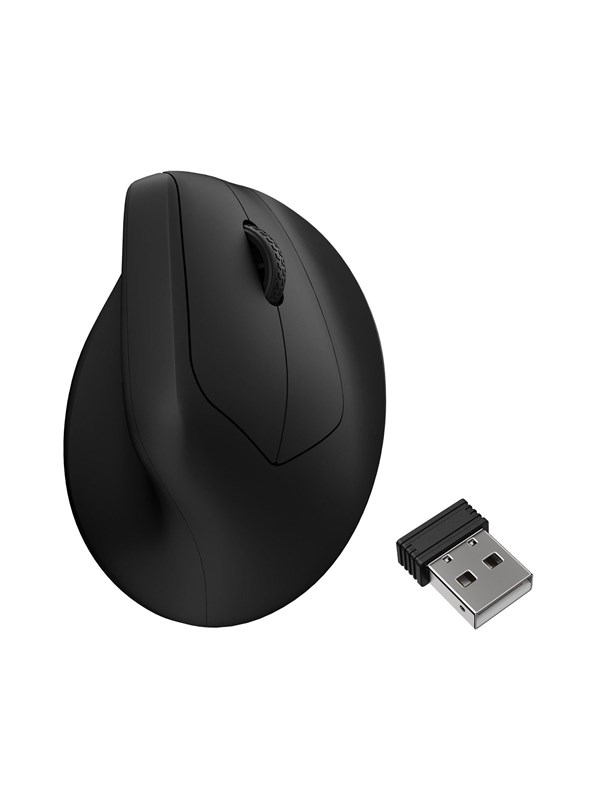 Keychron M5 Wireless Ergonomic (1K) - Ergonomisk mus - Optisk - 6 knapper - Sort