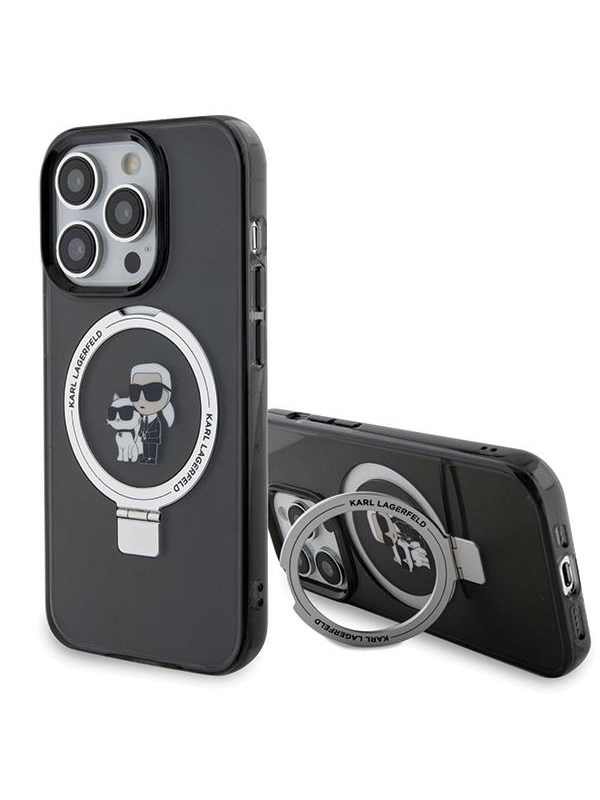 Karl Lagerfeld Karl Lagerfeld KLHMP13LHMRSKCK iPhone 13 Pro 6.1" czarny/black hardcase Ring Stand Karl&Choupettte MagSafe