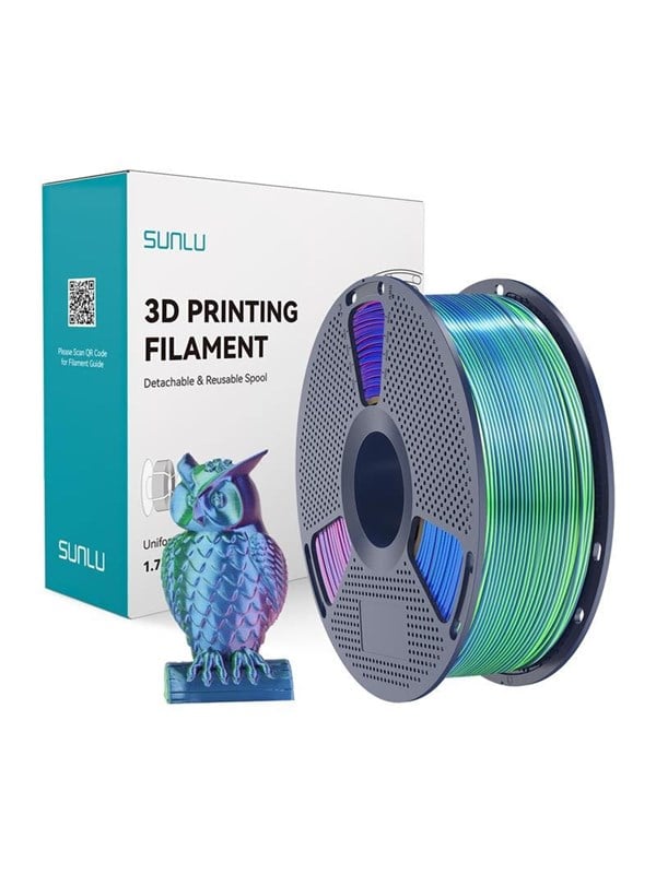 Sunlu PLA+ Silk Tri-Color Filament (blue-green-pur
