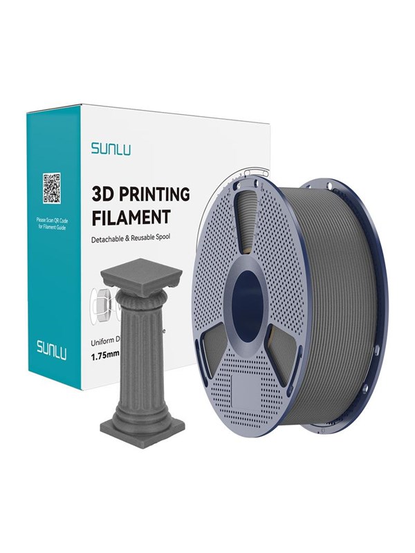 Sunlu PLA High-Speed Filament til 3D Printer - 1.75mm, 1kg - Grå Beton