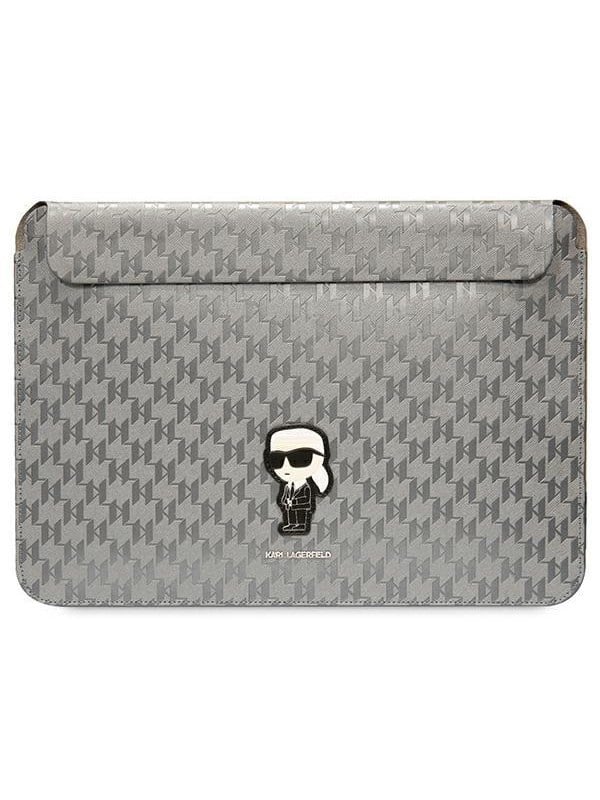 Karl Lagerfeld Karl Lagerfeld Sleeve KLCS14SAKHPKG 14" srebrny/silver Saffiano Monogram Ikonik