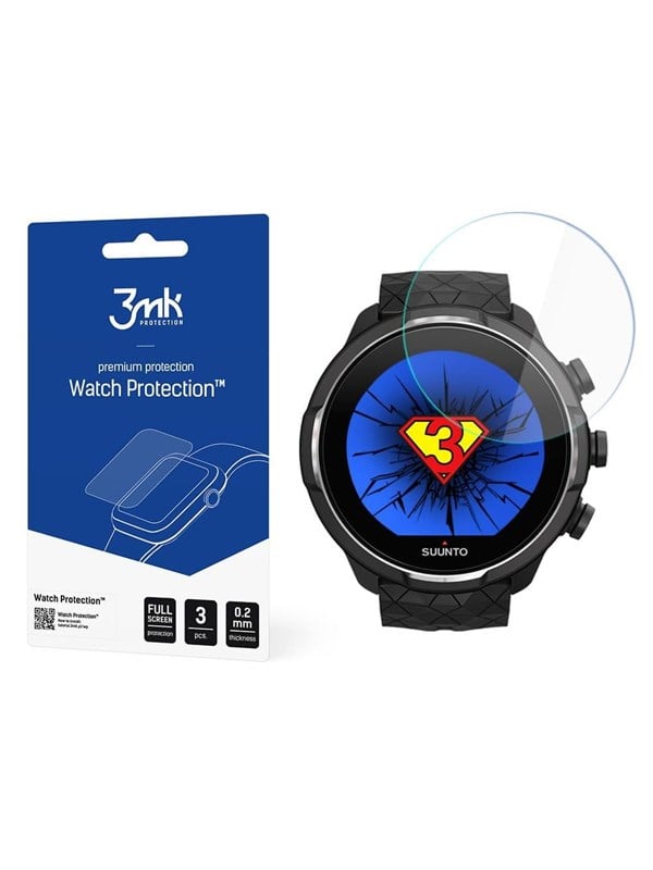 3mk Watch Protection™ v. FlexibleGlass hybrid glass on Suunto 9 Baro Titanium