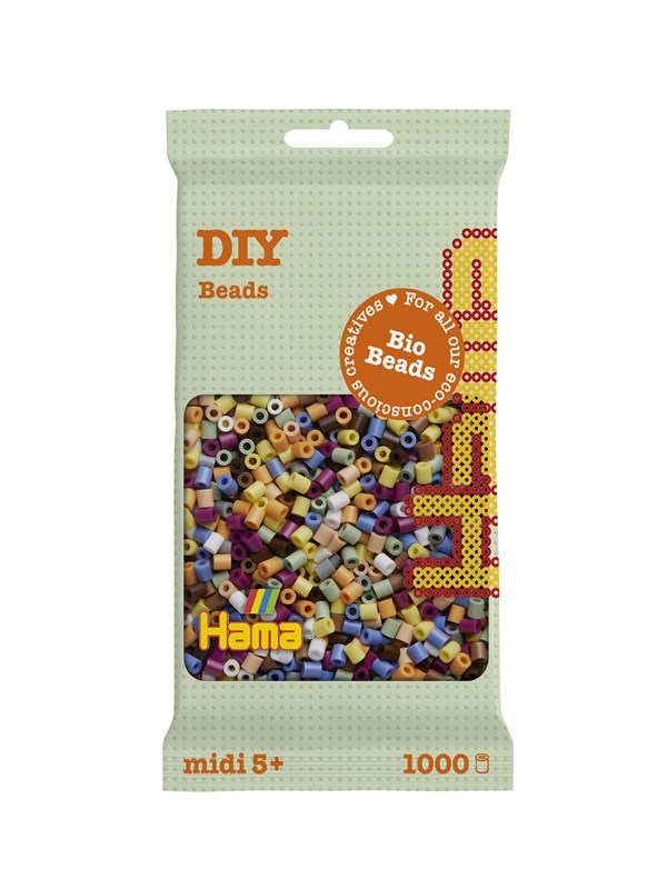Hama Bio Midi Perler - Mix 197 - 10 Farver - 1.000 Perler - 190-197