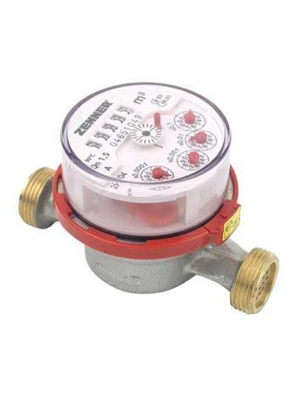 Zenner ETWD-N varmtvandsmåler 90 °C - 3/4x1/2" - 2,5 m3 - klasse B