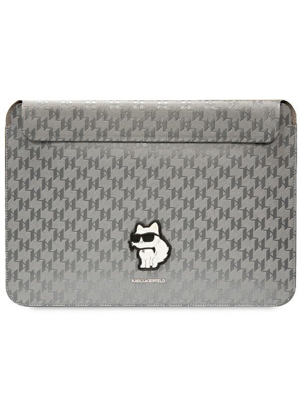 Karl Lagerfeld Saffiano Monogram Choupette case for a 14" laptop - silver