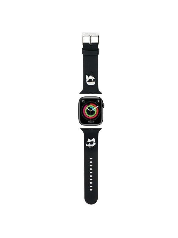 Karl Lagerfeld 3D Rubber Karl&Choupette Heads strap for Apple Watch 42/44/45/49mm - black