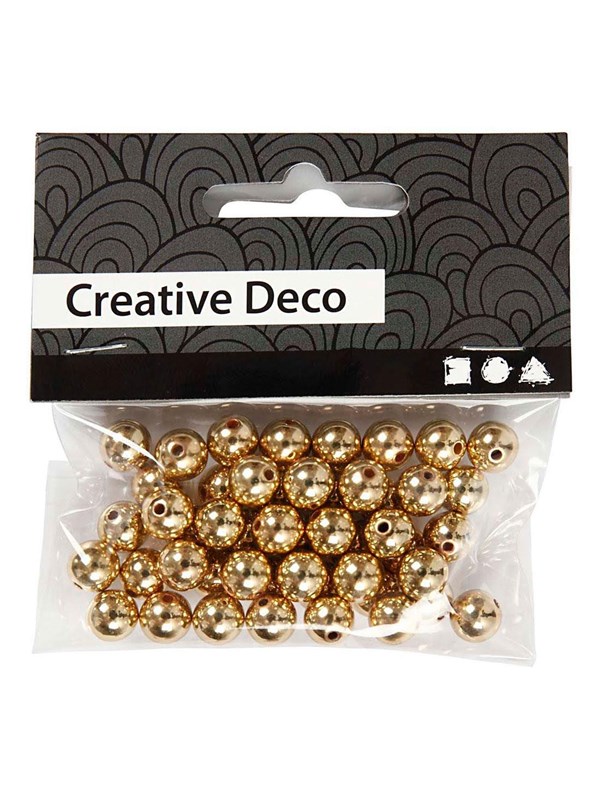 Voksperler, diam. 8 mm, hulstr. 1 mm, guld, 50 stk./ 1 pk.
