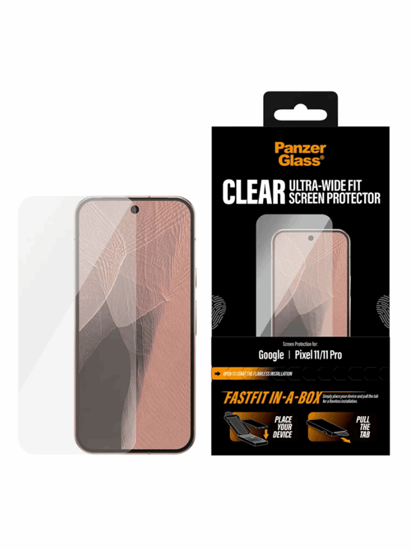 PanzerGlass Screen Protector Google Pixel 11 | Pixel 11 Pro | Ultra- Wide Fit w. FASTFIT IN-A-BOX