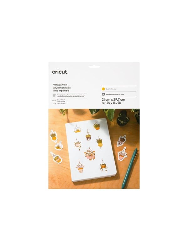 Cricut - Guld - A4 (210 x 297 mm) 10 ark hængepakke - vinyl