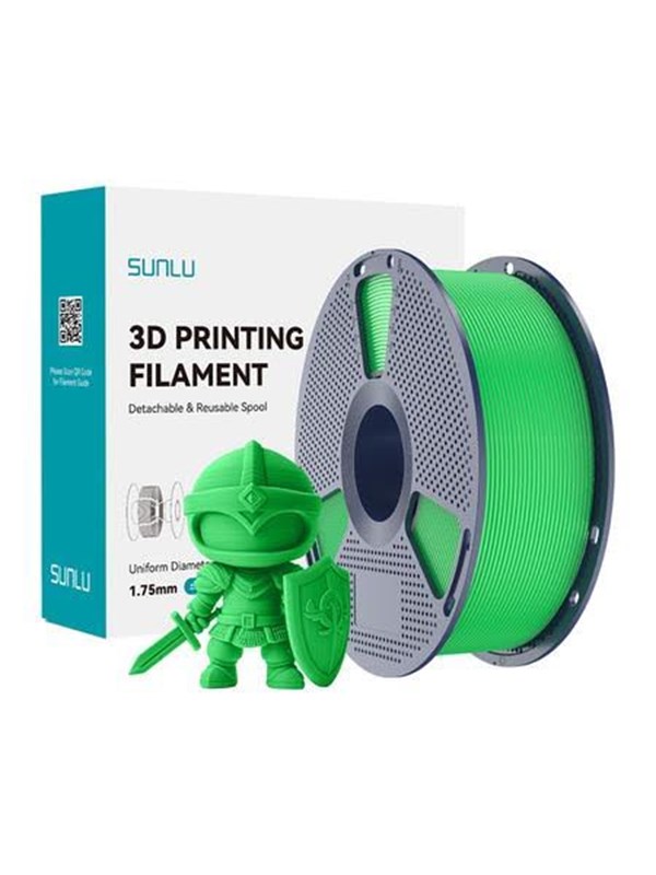 Sunlu PLA+ Filament til 3D Printer - 1.75mm, 1kg - Grøn