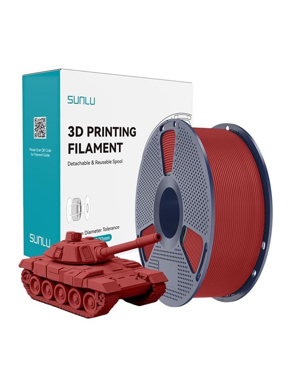Sunlu High-Speed PLA+ Filament til 3D Printer - 1.75mm, 1kg - Rød
