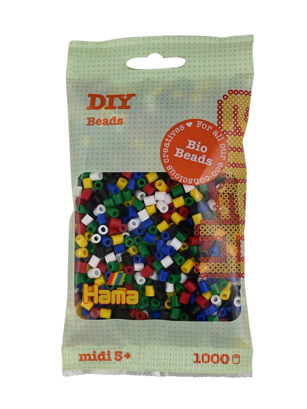 Hama Bio Midi Perler - Mix 198 - 6 Farver - 1.000 Perler - 190-198