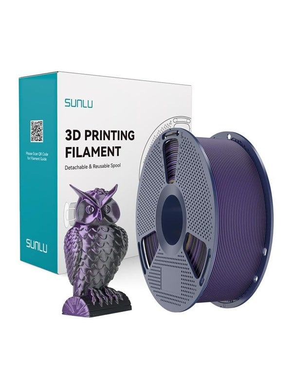 Sunlu PLA+ Silk Dual Color Filament (Black and Purple)