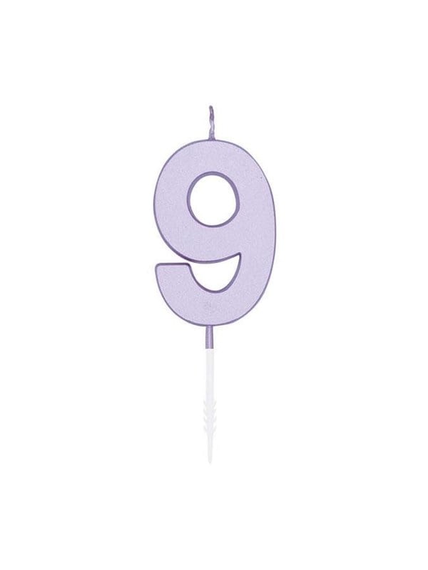 Globos Cake candle 4.5cm Pastel Lilac no. 9