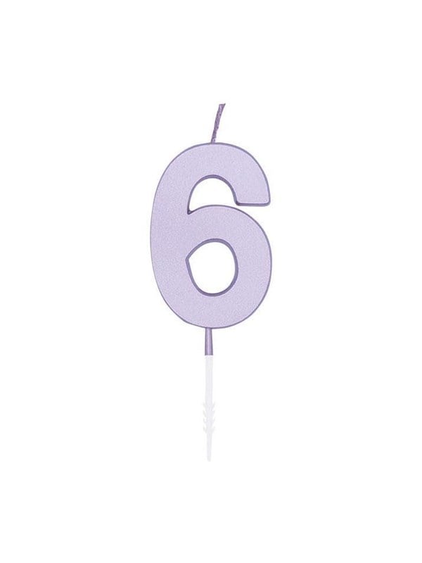 Globos Cake candle 4.5cm Pastel Lilac no. 6