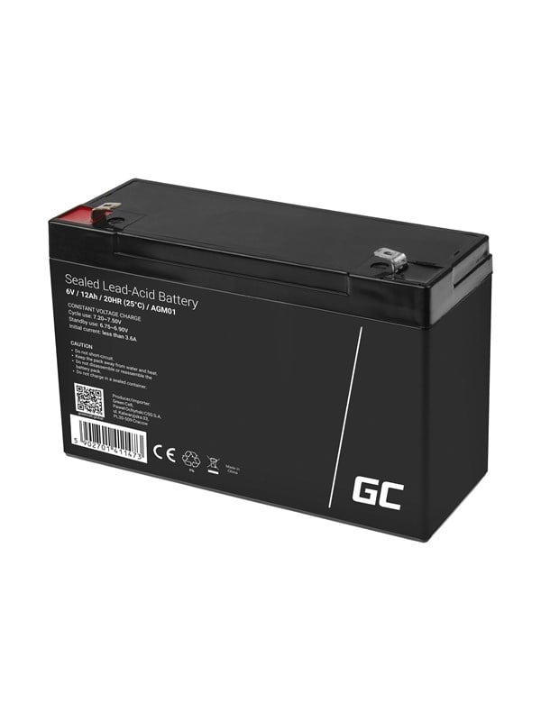 Green Cell - UPS-batteri - 1 x batteri - Sealed Lead Acid (SLA) - 12 Ah - sort