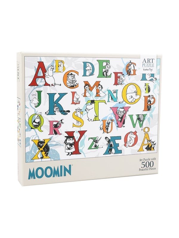 Mumitroldene Art Puslespil - 500 brikker - ABC - 500 pcs - Moomin ABC puslespil - - Andet Bog - Barbo Toys - 2022 - Dansk - Booktok.dk