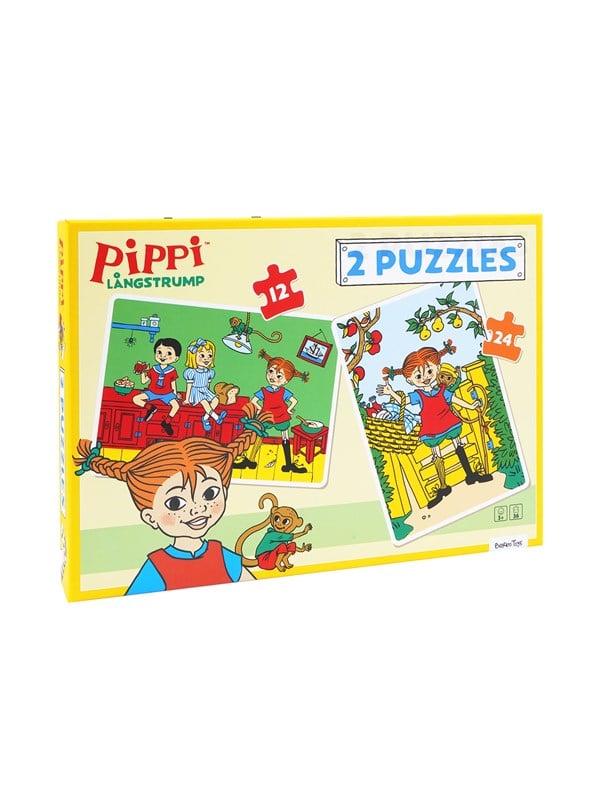 Pippi Langstrømpe - 2 Puslespil - 12+14 Brikker