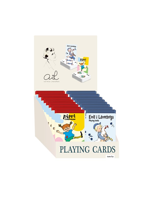 Astrid Lindgren Astrid Lindgreen - Playing Cards Display - 16 Unit