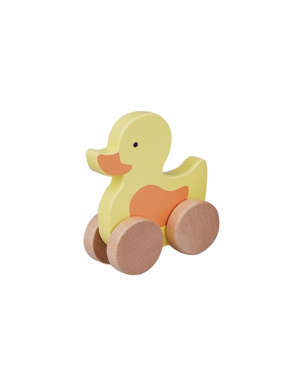 Barbo Baby Wooden Animals On Wheels - Duck