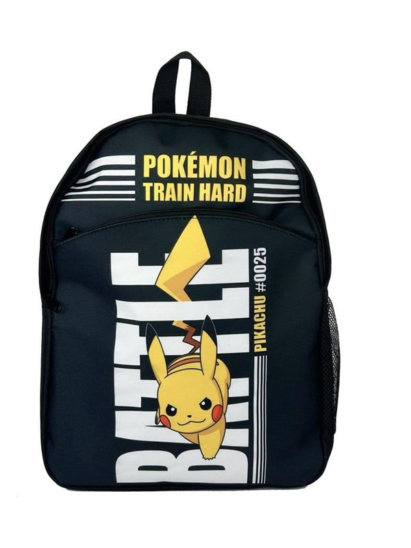 Pokemon - Pikachu Rygsæk Til Børn - Train Hard - Sort