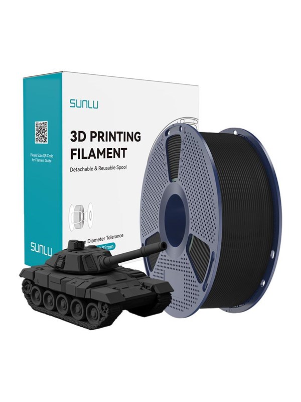 Sunlu High-Speed PLA+ Filament til 3D Printer - 1.75mm, 1kg - Sort
