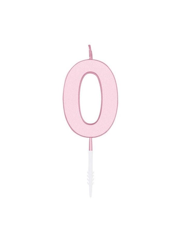 Globos Cake candle 4.5cm Pastel Pink no. 0