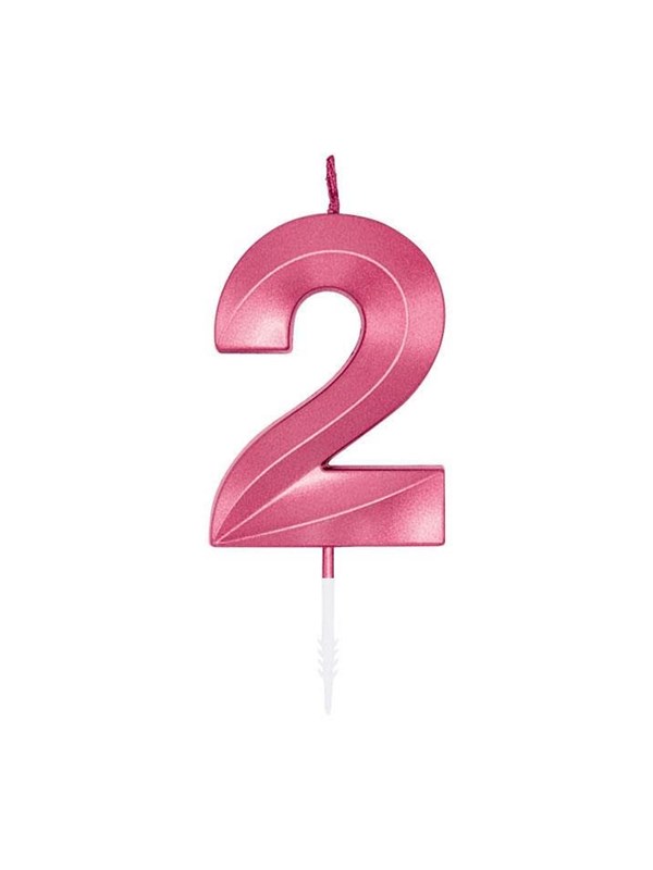 Globos Cake Candle 6cm Metallic Light Pink no. 2