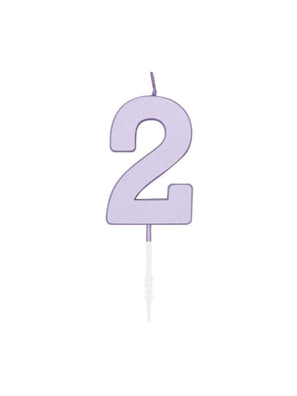 Globos Cake candle 4.5cm Pastel Lilac no. 2