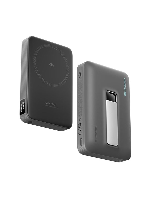 CUKTECH WPB100 10000 mAh Qi2 Magnetic Powerbank 30W with Stand - Black - 10000 mAh