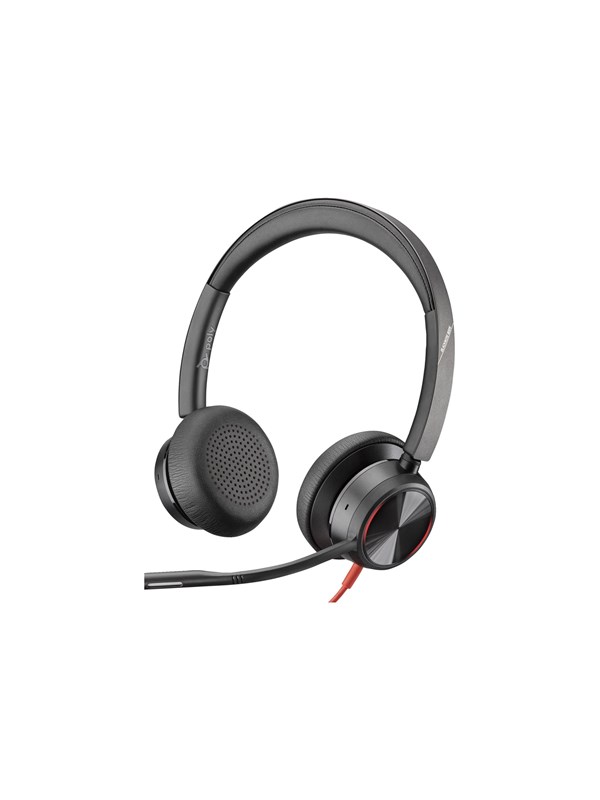 USB-C headset med støjreduktion - Poly Blackwire 8225 stereo inkl. USB-C/A-adapter
